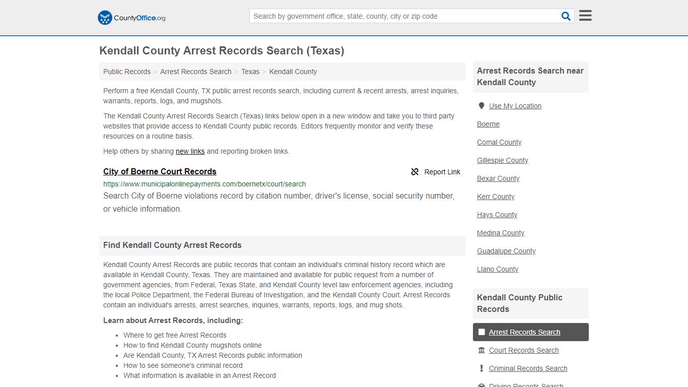 Arrest Records Search - Kendall County, TX (Arrests ...