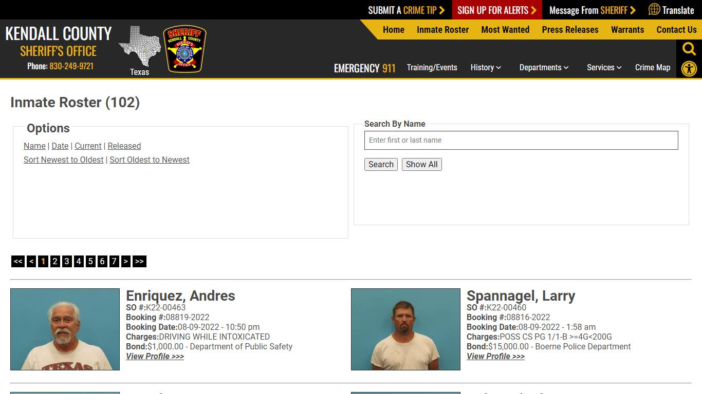 Inmate Roster - Kendall County Sheriff